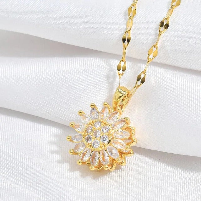 Rotating Sunflower Necklace