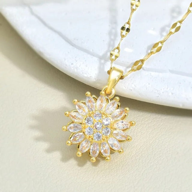 Rotating Sunflower Necklace