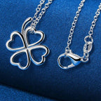 Four-Leaf Clover Pendant Necklace for Women Silver
