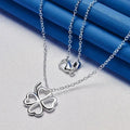 Four-Leaf Clover Pendant Necklace for Women Silver
