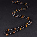 "Triple Protection" Necklace in Hematite, Tiger's Eye, and Obsidian Rosary
