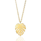 Tropical Palm Leaf Necklace gold