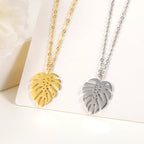 Tropical Palm Leaf Necklace