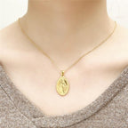 Virgin Mary gold necklace