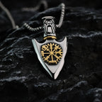Collier Viking avec Pendentif Flèche Vegvisir or