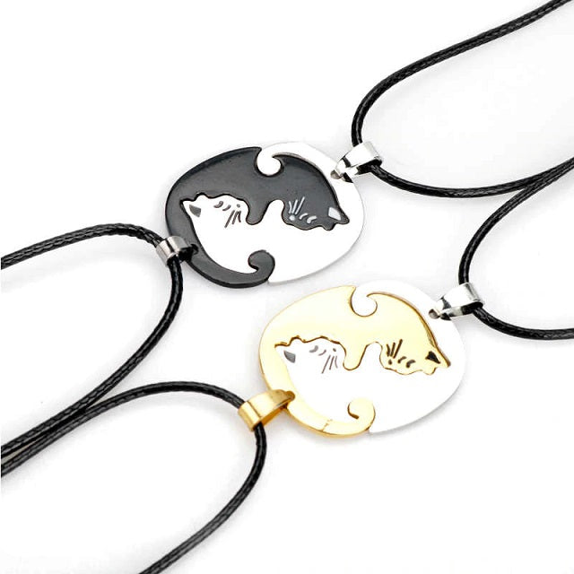 Yin Yang Couple Necklace Two Separable Detachable Parts