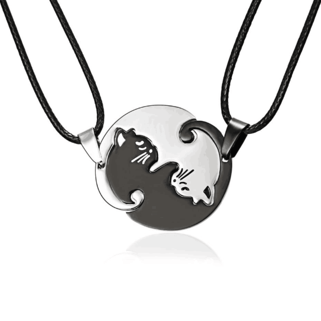 Yin Yang Separable Silver Necklace