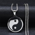 Yin Yang Pendant Necklace Men silver