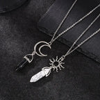 Necklaces with Crescent Moon and Sun Pendants