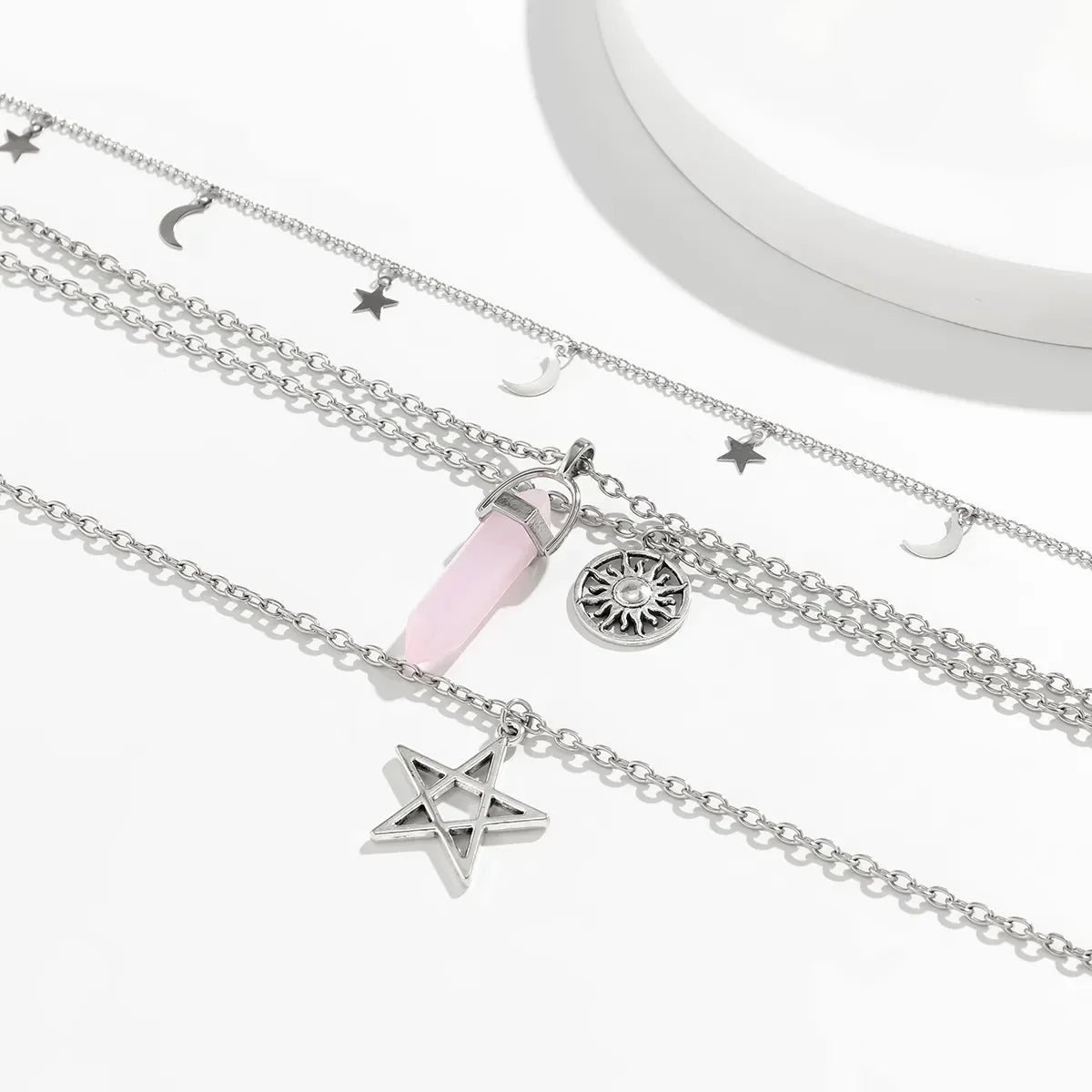 Four-Strand Star of David Pendant Necklaces