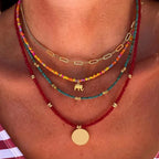 Four-Strand Bohemian Style Pendant Necklaces