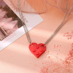 Colliers pour Couples d'Amis Pendentif Coeur Fashion rouge