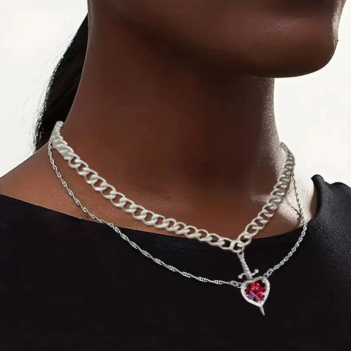 Colliers Couples Pendentif Epée et Coeur