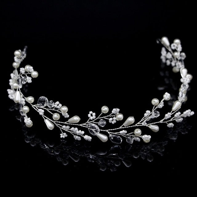 Diamond and Flower Wedding Tiara