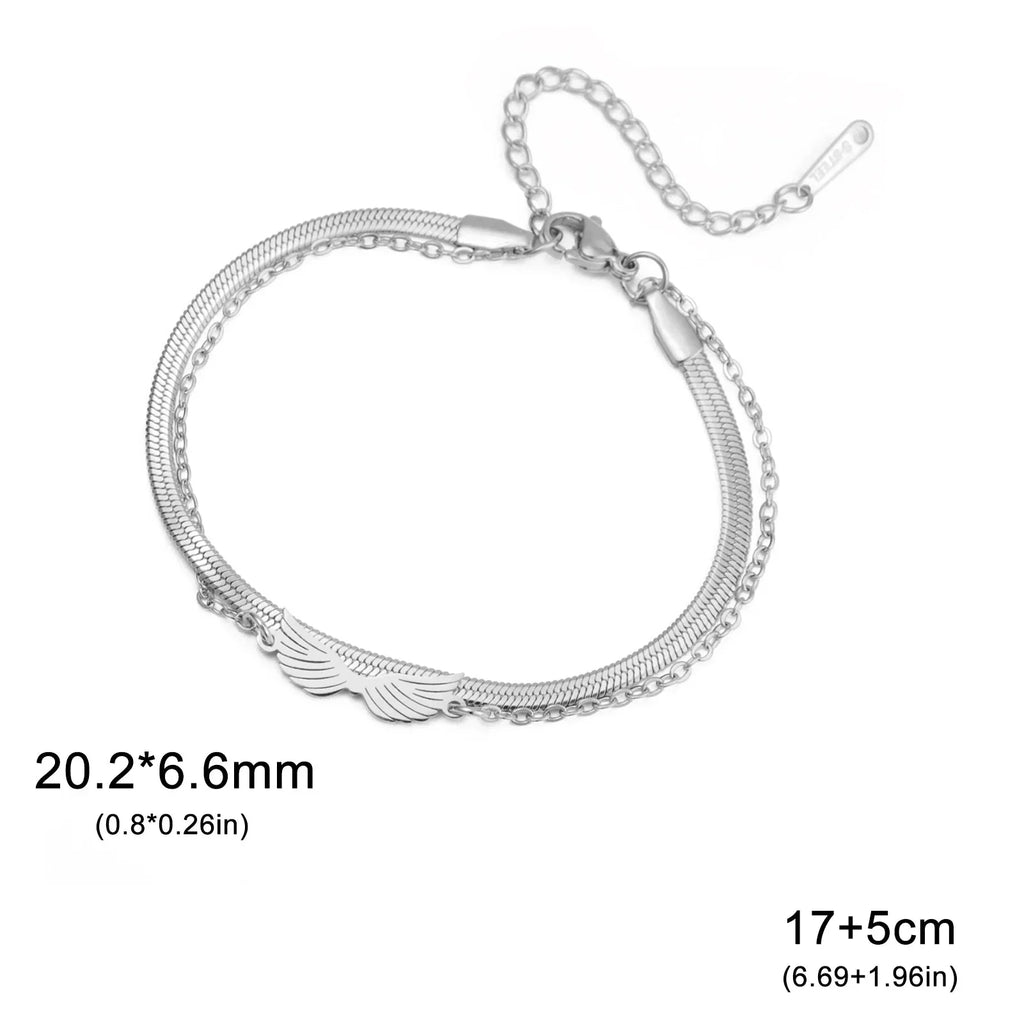 Bracelet double ailes d'ange