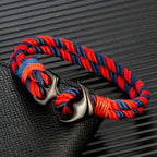 Bracelet double ancre rouge