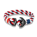 Bracelet double ancre blanc et rouge