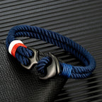 Bracelet double ancre bleu