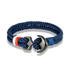Bracelet double ancre bleu