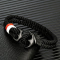 Bracelet double ancre noir