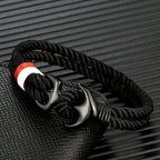 Bracelet double ancre noir