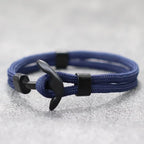 Bracelet double ancre noire bleu marine
