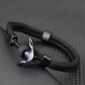 Bracelet double ancre noire noir