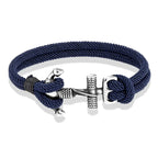 Bracelet double ancre homme bleu