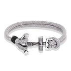 Bracelet double ancre homme gris