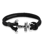 Bracelet double ancre homme noir