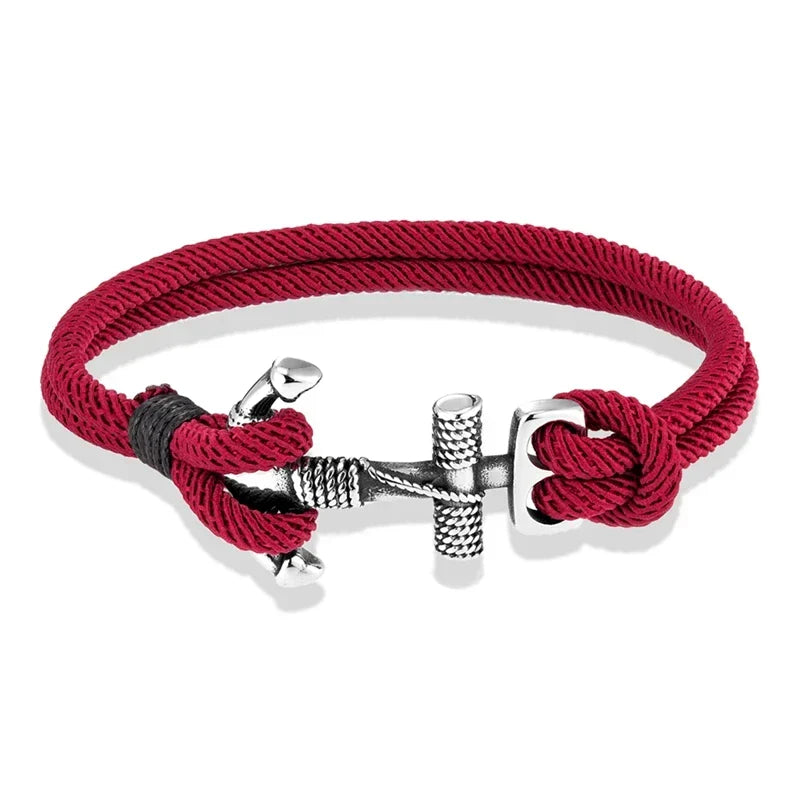 Double bracelet ancre pour homme