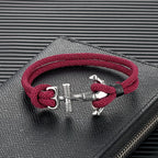 Bracelet double ancre homme rouge