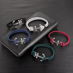 Bracelet double ancre homme