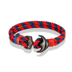 Bracelet double ancre rouge