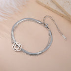 Bracelet double avec l'étoile de David symbole juif argent