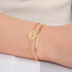 Bracelet double avec l'étoile de David symbole juif or