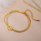 Bracelet double avec l'étoile de David symbole juif or