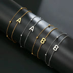 Bracelet double initiale or et argent