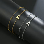Bracelet double initiale or et argent  a