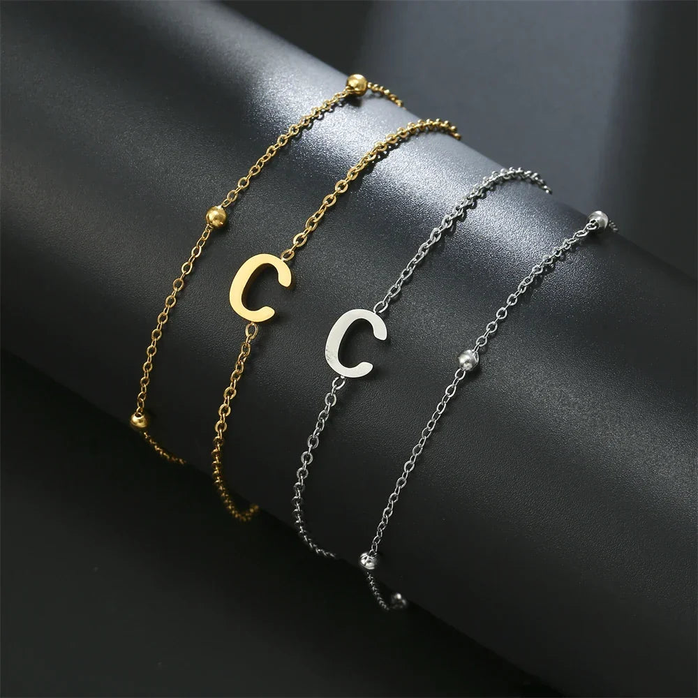Double initial bracelet - letter 