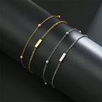 Bracelet double initiale or et argent  i