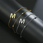 Bracelet double initiale or et argent  m