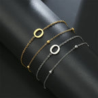 Bracelet double initiale or et argent  o