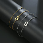 Double initial bracelet - letter 