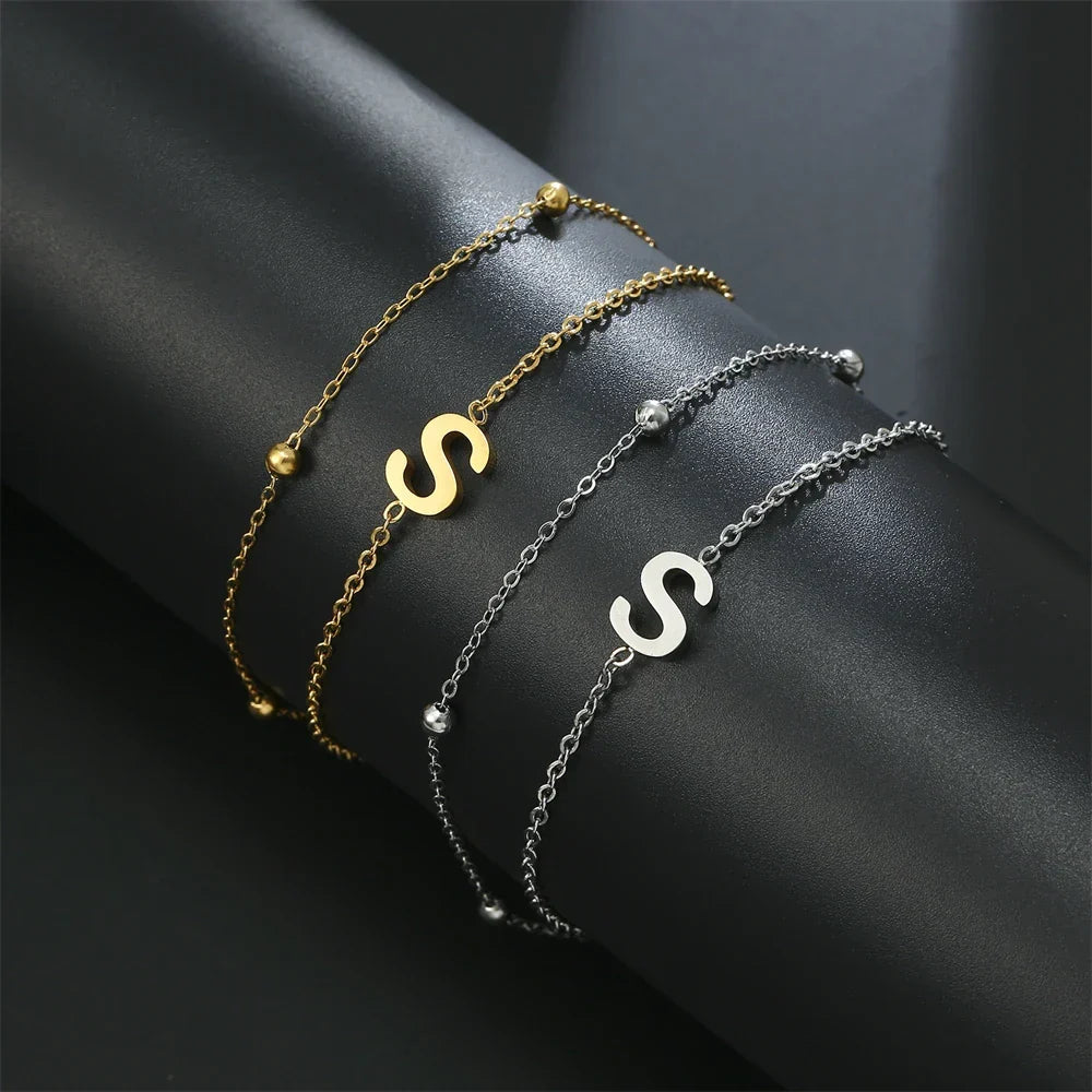 Double initial bracelet - letter 