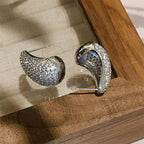 Elegant Silver Water Drop Stud Earrings