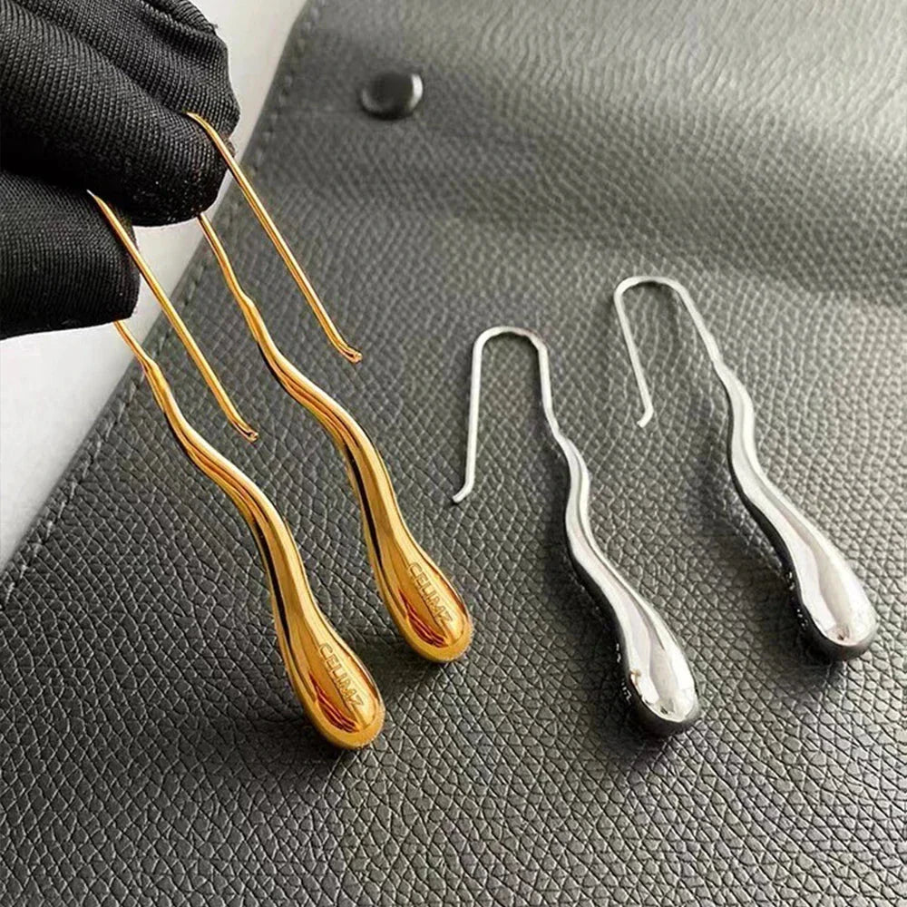 Elegant Fine Drop Water Dangle Earrings gold