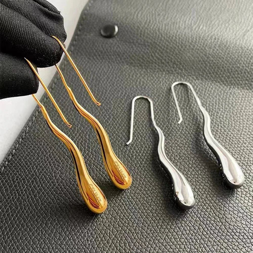 Elegant Fine Drop Water Dangle Earrings gold