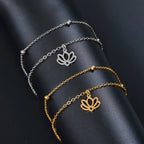 Lotus Flower Bracelet for Women Silver