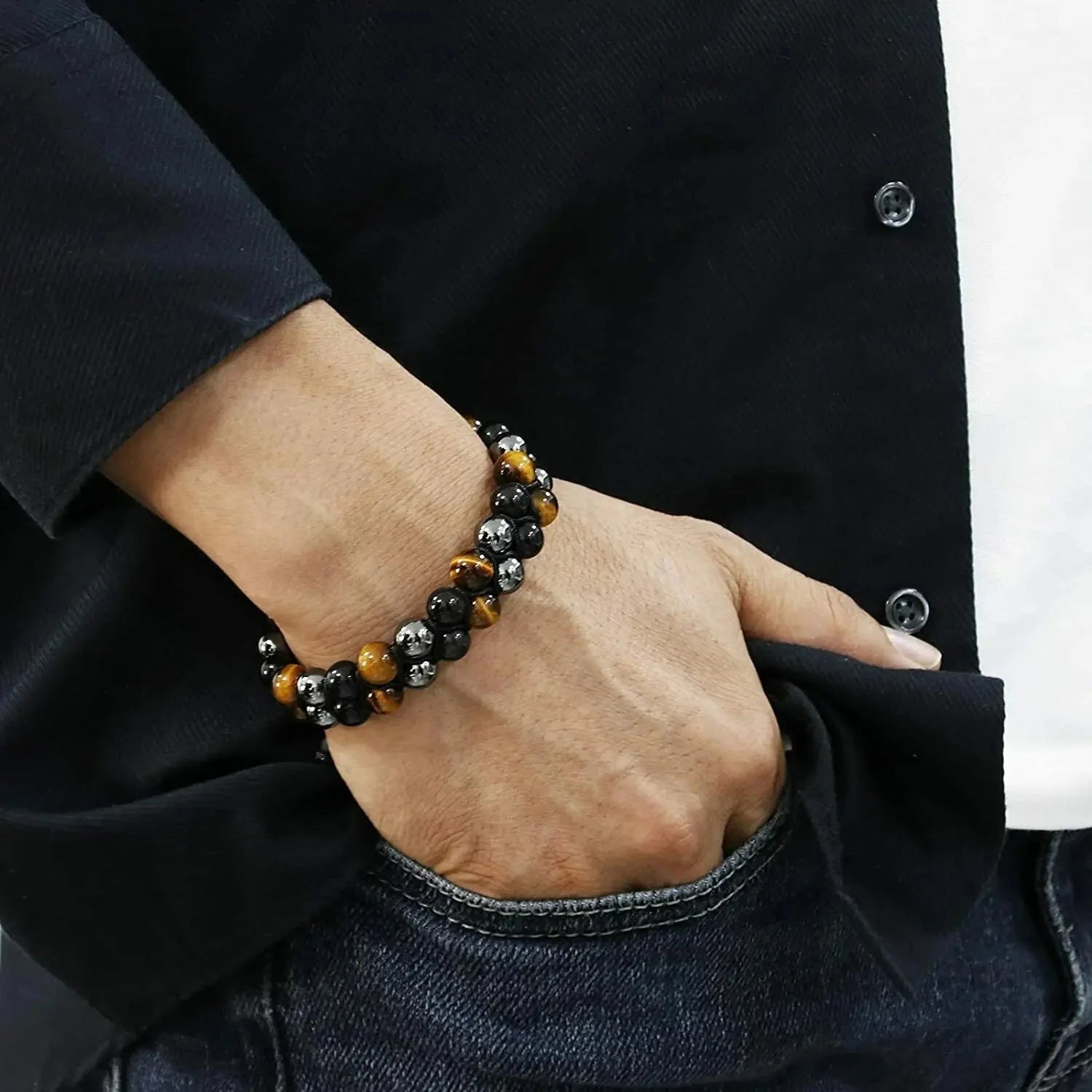 Tiger Eye Cord & Stone Bracelet Gourmet